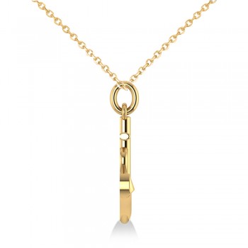 Anchor & Heart Pendant Necklace 14k Yellow Gold