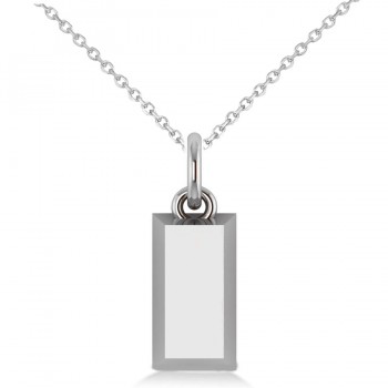 Gold Bullion Bar Pendant Necklace 14k White Gold