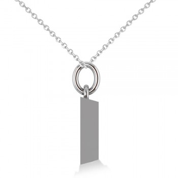 Gold Bullion Bar Pendant Necklace 14k White Gold