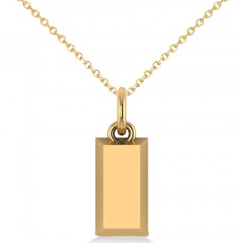 Gold Bullion Bar Pendant Necklace 14k Yellow Gold