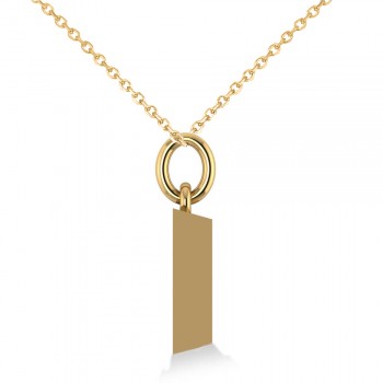 Gold Bullion Bar Pendant Necklace 14k Yellow Gold