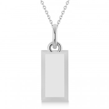 Large Gold Bullion Bar Pendant Necklace 14k White Gold