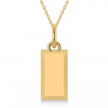Large Gold Bullion Bar Pendant Necklace 14k Yellow Gold
