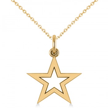 Star Shaped Pendant Necklace 14k Yellow Gold