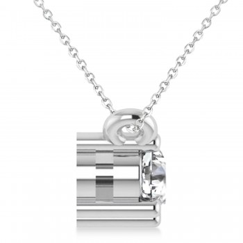 Three Stone Diamond Pendant Necklace 14k White Gold (0.45ct)