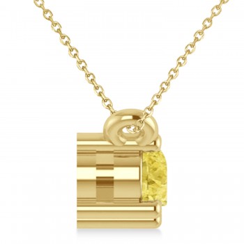 Three Stone Diamond & Yellow Diamond Pendant Necklace 14k Yellow Gold (0.45ct)