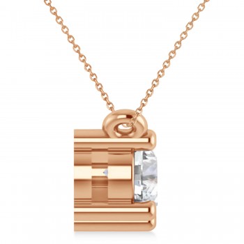 Three Stone Diamond Pendant Necklace 14k Rose Gold (1.00ct)