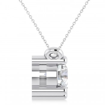 Three Stone Diamond Pendant Necklace 14k White Gold (1.00ct)