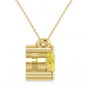Three Stone Diamond & Yellow Diamond Pendant Necklace 14k Yellow Gold (1.00ct)