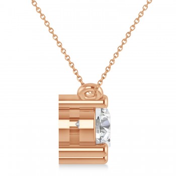 Three Stone Diamond Pendant Necklace 14k Rose Gold (1.50ct)