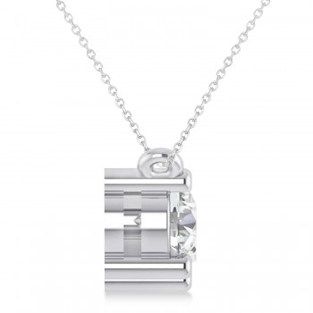 Three Stone Diamond Pendant Necklace 14k White Gold (1.50ct)