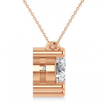 Three Stone Diamond Pendant Necklace 14k Rose Gold (3.00ct)