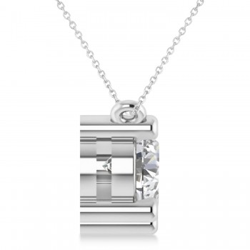 Three Stone Diamond Pendant Necklace 14k White Gold (3.00ct)