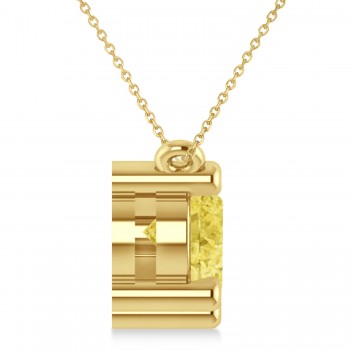 Three Stone Diamond & Yellow Diamond Pendant Necklace 14k Yellow Gold (3.00ct)