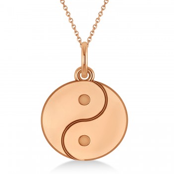 Yin Yang Symbol Pendant Necklace 14k Rose Gold