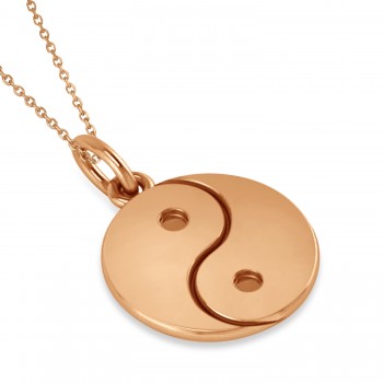 Yin Yang Symbol Pendant Necklace 14k Rose Gold