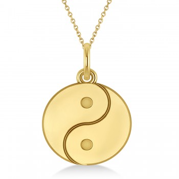 Yin Yang Symbol Pendant Necklace 14k Yellow Gold