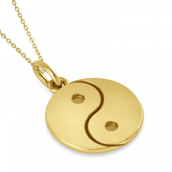 Yin Yang Symbol Pendant Necklace 14k Yellow Gold