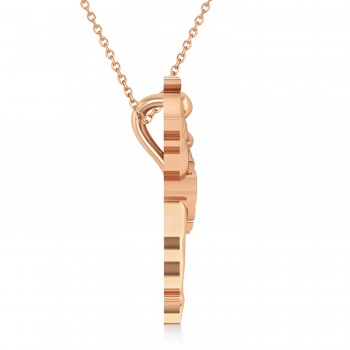 Graceful Ballerina Pose Pendant Necklace 14k Rose Gold