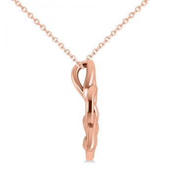 Celtic Trinity Knot Heart Pendant Necklace 14K Rose Gold