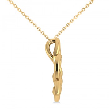 Celtic Trinity Knot Heart Pendant Necklace 14K Yellow Gold