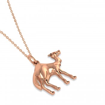 Camel Charm Pendant Necklace 14K Rose Gold