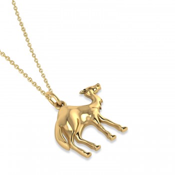 Camel Charm Pendant Necklace 14K Yellow Gold