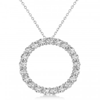 Lab Grown Diamond Circle of Life Pendant Necklace 14k White Gold (2.10ct)