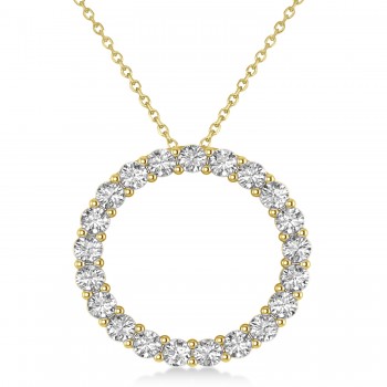 Lab Grown Diamond Circle of Life Pendant Necklace 14k Yellow Gold (2.10ct)