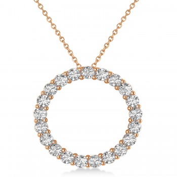 Moissanite Circle of Life Pendant Necklace 14k Rose Gold (2.10ct)