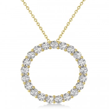 Moissanite Circle of Life Pendant Necklace 14k Yellow Gold (2.10ct)