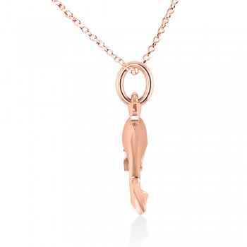 Dolphin Pendant Necklace 14k Rose Gold