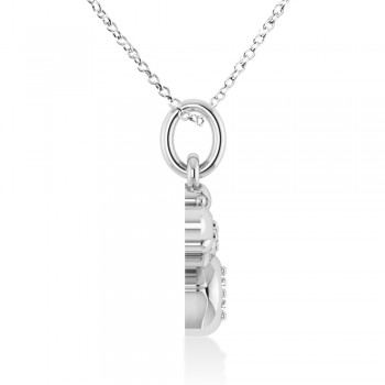 Diamond Bee Pendant Necklace 14k White Gold (0.10ct)