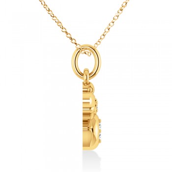 Diamond Bee Pendant Necklace 14k Yellow Gold (0.10ct)