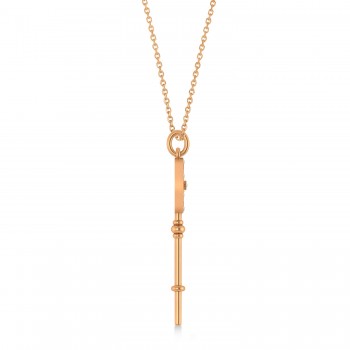 Diamond Compass Key Pendant 14k Rose Gold (0.08 ctw)