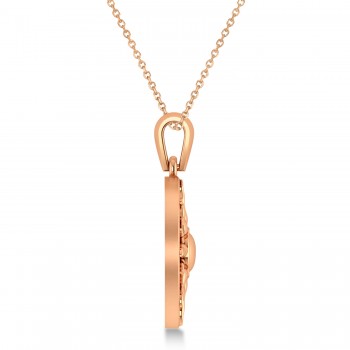 Summertime Sun Circle Pendant Necklace 14k Rose Gold