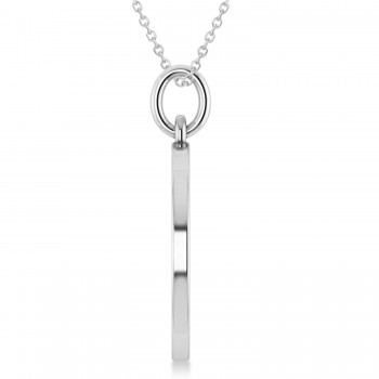 Aries Coin Zodiac Pendant Necklace 14k White Gold