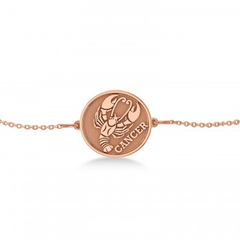 Cancer Coin Zodiac Bracelet 14k Rose Gold