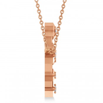 Diamond Capricorn Zodiac Constellation Star Necklace 14k Rose Gold (0.11ct)