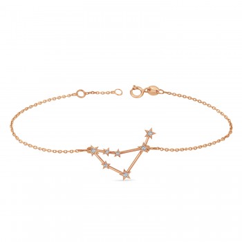 Diamond Capricorn Zodiac Constellation Star Bracelet 14k Rose Gold (0.11ct)