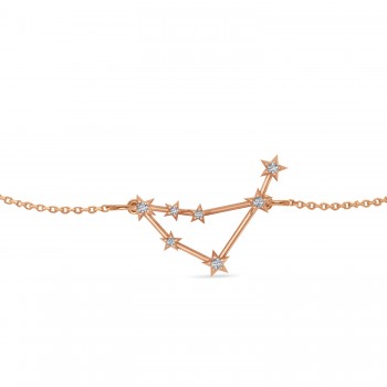 Diamond Capricorn Zodiac Constellation Star Bracelet 14k Rose Gold (0.11ct)