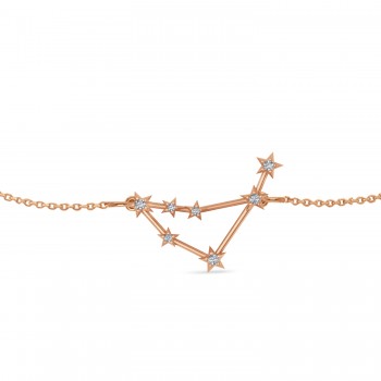 Diamond Capricorn Zodiac Constellation Star Bracelet 14k Rose Gold (0.11ct)