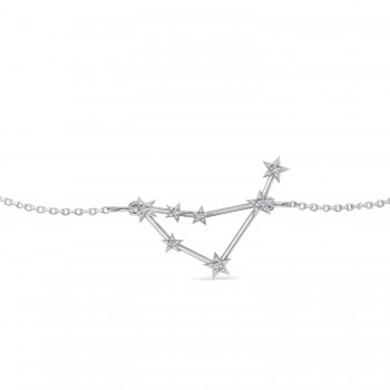 Diamond Capricorn Zodiac Constellation Star Bracelet 14k White Gold (0.11ct)