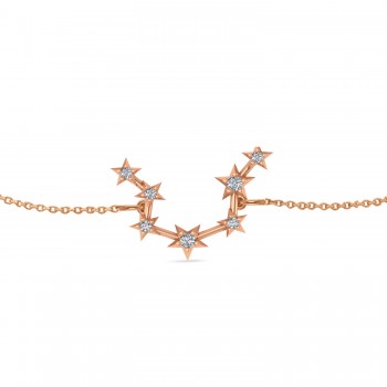 Diamond Aquarius Zodiac Constellation Star Bracelet 14k Rose Gold (0.9 ct)