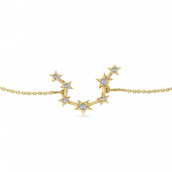 Diamond Aquarius Zodiac Constellation Star Bracelet 14k Yellow Gold (0.09ct)