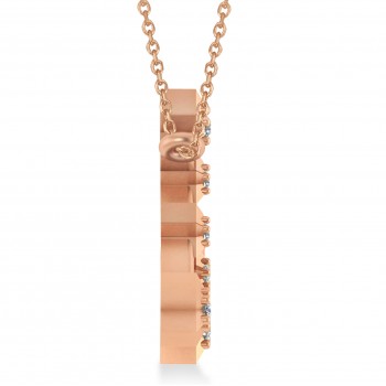 Diamond Pisces Zodiac Constellation Star Necklace 14k Rose Gold (0.10 ct)