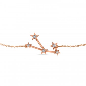 Diamond Taurus Zodiac Constellation Star Bracelet 14k Rose Gold (0.07ct)