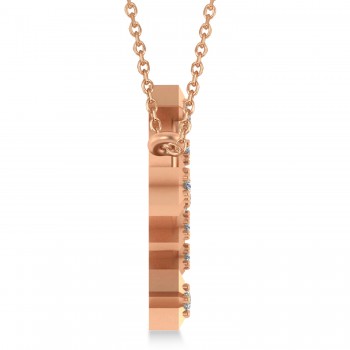 Diamond Gemini Zodiac Constellation Star Necklace 14k Rose Gold (0.12ct)