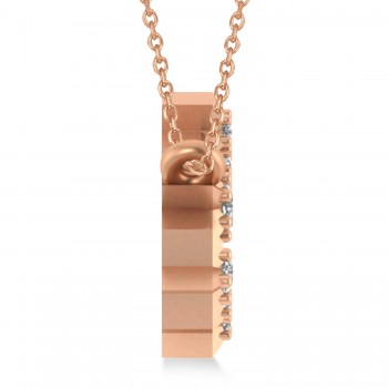 Diamond Leo Zodiac Constellation Star Necklace 14k Rose Gold (0.10ct)