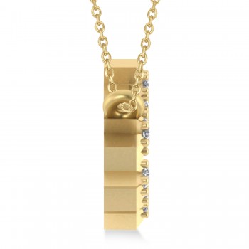 Diamond Leo Zodiac Constellation Star Necklace 14k Yellow Gold (0.10ct)